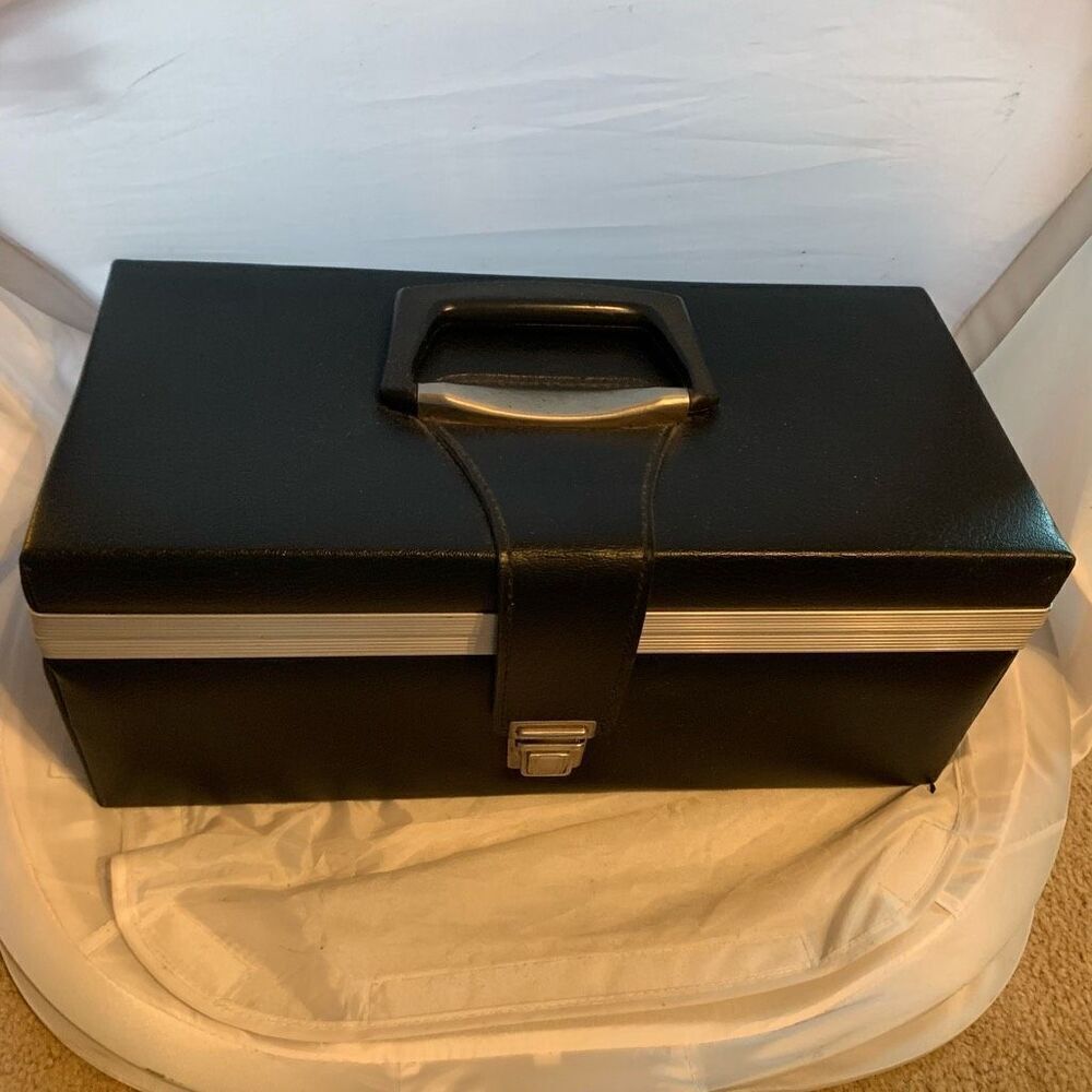 30 Cassette Tape Black Faux Leather Case